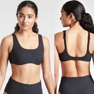 ATHLETA RIB BIKINI TOP BLACK